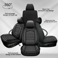 thumbnail image 3 of AOMSAZTO Fit for BMW X3 2004-2018 Car Seat Cover 5-seat Faux Leather Full Set Compatible Airbag ：Black+Gray, 3 of 7