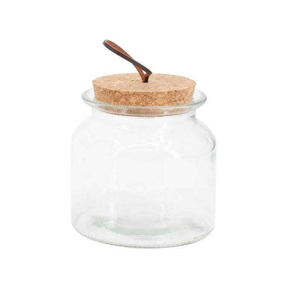Canister Mainstays Vidrio Tapa de Corcho y Fibra de Mimbre 600ml