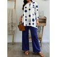 thumbnail image 6 of Cuteduck Women Plus Size 2 Piece Outfit Set Long Sleeve Pullover Pajama Sets Wide Leg Pants Fall Loungewear 1X-4X, 6 of 7