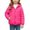 Hot Pink, variant on Winter Puffer Coat with Bear Ears for Boys Girls, Long Sleeve Hooded Zip Up Cotton Outerwear Jacket with Pockets, Hot Pink 10-11 Years