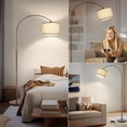 thumbnail image 6 of Dimmable Arc Floor Lamps for Living Room, Mid Century Floor Lamp,Standing Lamp with Adjustable Hanging Shade, Tall Pole Lamp Reading Light for Bedroom,Over Couch, 9W LED Bulb Included- Antique Bronze, 6 of 14