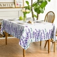 thumbnail image 3 of Spring Summer Tablecloth 60x60 Inch, Easter Watercolor Lavender Blooming Floral Table Cover for Party Picnic Dinner Decor, 3 of 6