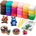 thumbnail image 1 of Kit de Arcilla para Moldear Secado al Aire - 24 Colores con 3 Herramientas de Escultura, 1 of 9