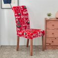 thumbnail image 5 of 6 Pcs/Set Soft Stretchable Dining Chair Covers with Printed Floral Patterns,Spandex Banquet Chair Seat Protector Slipcovers for Holiday Home Party, Hotel, Wedding Ceremony (Christmas), 5 of 6