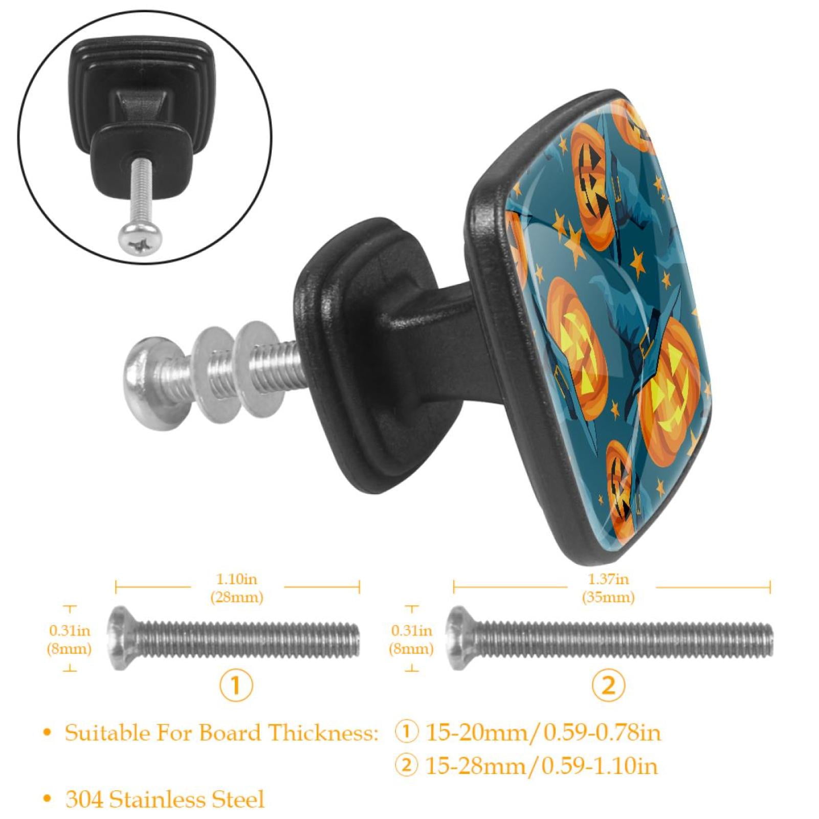 4 Pcs Cabinet Handle Drawer Pulls Pumpkin Star Knobs with Screws Square Furniture Office Cabinet Knob Decoration