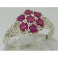 thumbnail image 3 of LBG 925 Sterling Silver Real Genuine Ruby Womens Band Ring - Size 10, 3 of 5