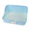 thumbnail image 1 of Caja de arena para conejos, jaula para mascotas para limpiar en interiores con cajón, inodoro para erizos azul, 1 of 9