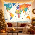 thumbnail image 3 of World Map Among Planes, Ships and Flight Paths, Adventurous Watercolor for Travel Lovers, Geography Wall Art, Graduation Gift, Tapestry Wall Hanging for Bedroom and Study Room, 3 of 7