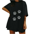 thumbnail image 1 of Moda mujer damas hombros caídos mangas sueltas manga corta Top pulóver Tops Pompotops hfajkhk125969, 1 of 9