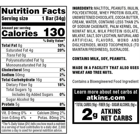 Atkins Endulge Treat, Caramel Nut Chew Bar, Keto Friendly, 5 Count
