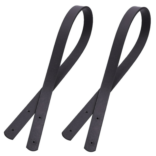 2PCS 60CM Long PU Leather Hand Bag Strap Rivet Style Tote Bag Belt Straight Strip Bag Tote Strap Female Bag Wrist Strap Classic Bag Replacing Handle Belt for Women (Deep Coffee)