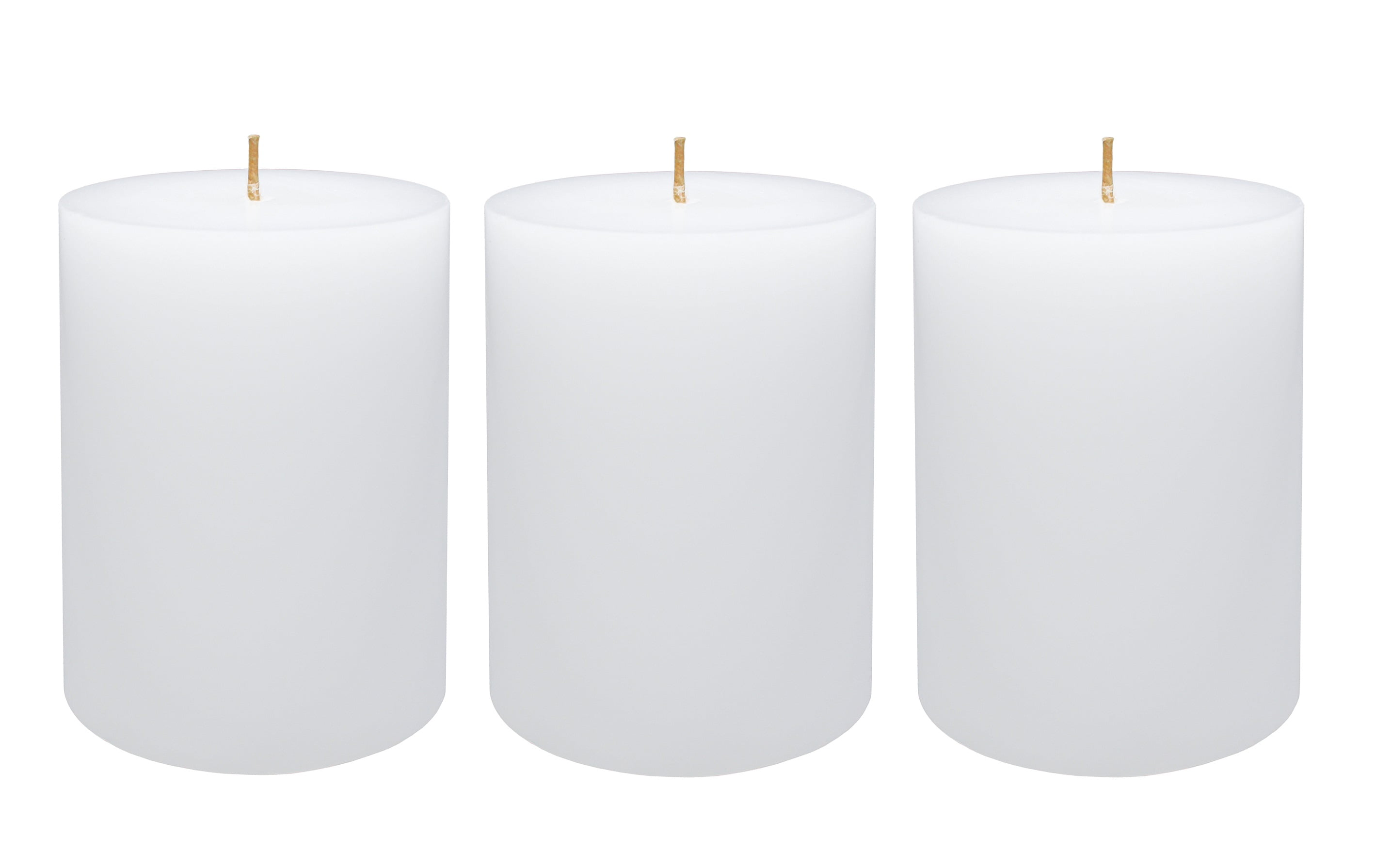 4 Eton Art White  Pillar Candles  5.5" 4" 3" 2" 