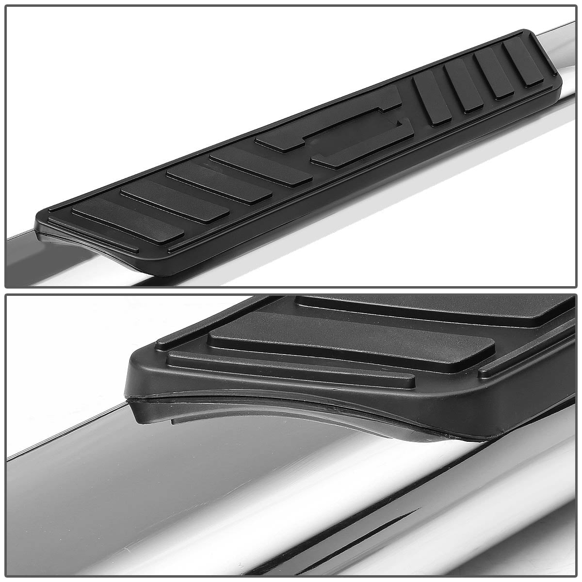 DNA Motoring 5" OD Chrome Side Step Nerf Bars Running Boards for 2001-2014 Chevy Silverado Crew Cab