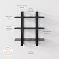 thumbnail image 3 of Nathan James Benji Mid Century Wall Unit Bookcase, Decorative Floating 3-Tier Wood Shelf, Black Oak, 3 of 6