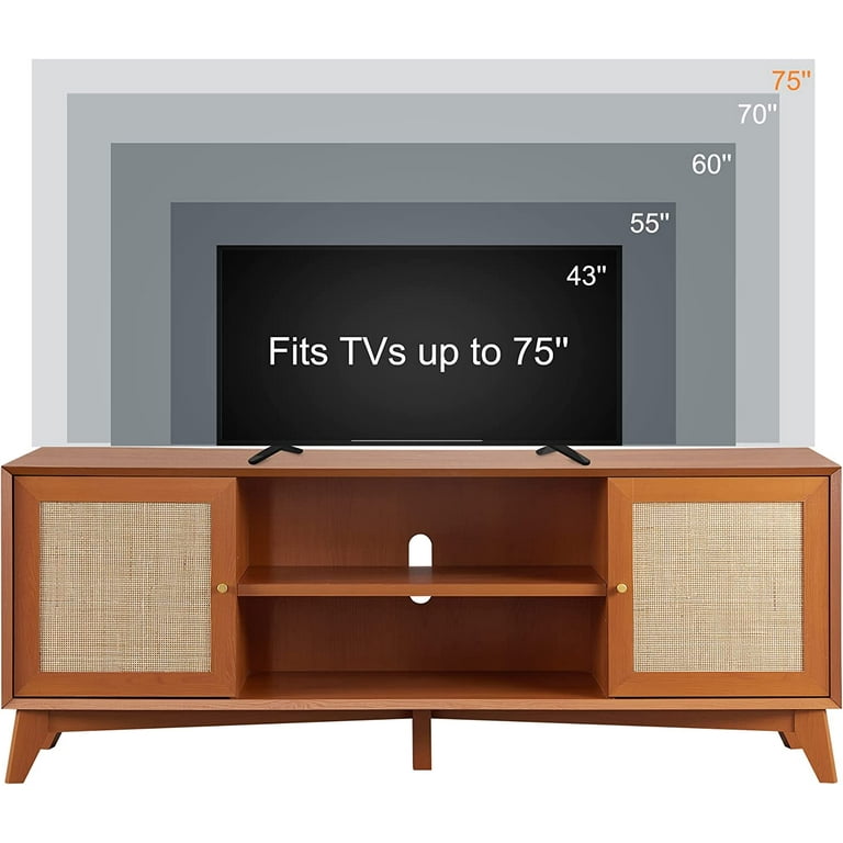 75 inch tv stand cherry wood discount
