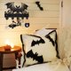 thumbnail image 2 of Gancho de pared de madera con forma de murciélago, llavero con temática animal, 30 x 20 cm, organizador de llaves negro, 5 ganchos de aleación, 2 of 9