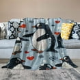 thumbnail image 2 of Chilfamy  Animal Penguin Blanket Ultra Soft Cute Penguins Flannel Throw Blankets Lightweight Fun Art Kids Adult Bedding for Gifts Travel White, 2 of 6