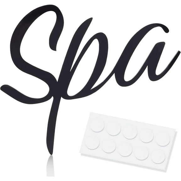2Pcs Spa Acrylic Letters Sign 3D Alphabet DIY Wall Stickers Decor Self-Adhesive Decal Sign for Spa Room Salon Door Bedroom Home Living Room Halloween Christmas Decoration 9.05 x 7.48in
