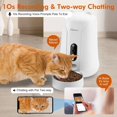 thumbnail image 4 of Automatic Cat Feeder 4L with Camera Night Vision WiFi Enabled, 1080P HD Video Pet Food Dispenser with Stainless Steel Tray ShopWise Round, 4 of 6