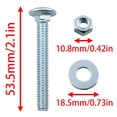 thumbnail image 4 of 1/4 20 x 2 Inch Carriage Bolt Nut Washer Combination Kit Silver Galvanized Carbon Steel 12 Set, 4 of 4