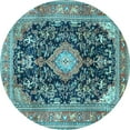 thumbnail image 1 of Ahgly Company Indoor Round Persian Light Blue Traditional Area Rugs, 8' Round, 1 of 4
