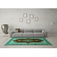 thumbnail image 3 of Ahgly Company Machine Washable Indoor Rectangle Persian Turquoise Blue Traditional Area Rugs, 3' x 5', 3 of 4