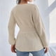 thumbnail image 4 of ICHUANYI Liquidación Mujeres Casual Moda Soild Pullover Manga Larga Cuello en V Suéter ICHUANYI WER2023082200888, 4 of 6
