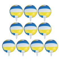 WRITWAA 10Pcs Eyecatching Volleyball Foil Balloons Multi Color for Sports Birthday Party