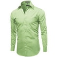 thumbnail image 2 of Men's Classic Fit Long Sleeve Wrinkle Resistant Button Down Premium Dress Shirt (Mint, 4XL), 2 of 4