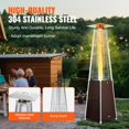 thumbnail image 3 of Chauffage de Patio au Propane 48000BTU Pyramide avec Roues pour Patio Extérieur Bronze, 3 of 6