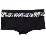 Women's Plus Foil-Belt Boy-Short Bikini Bottom