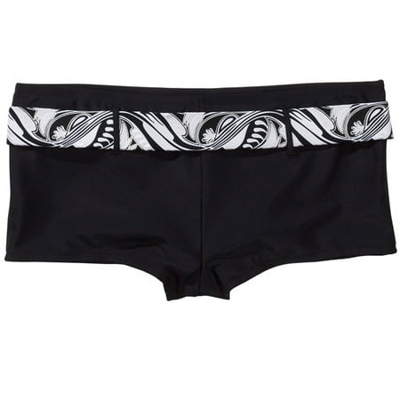 Women's Plus Foil-Belt Boy-Short Bikini Bottom