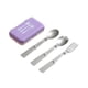 thumbnail image 3 of Juego de cubiertos para acampar, plegable, reutilizable, de acero inoxidable, tenedor, cuchara, tenedor, juego de metal Púrpura, 3 of 9