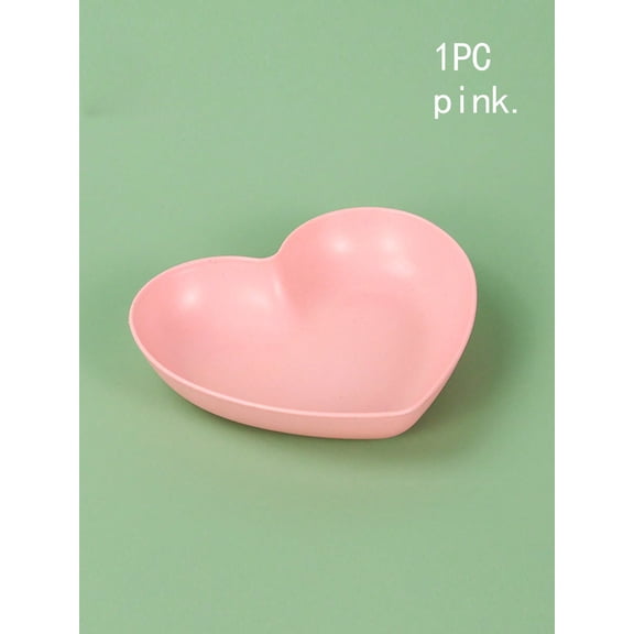 5pcs Heart-Shaped Reusable Snack Plates, Plastic Stacking Party Trays for Candy Fruits Picnic Afternoon Tea (5-Pack)