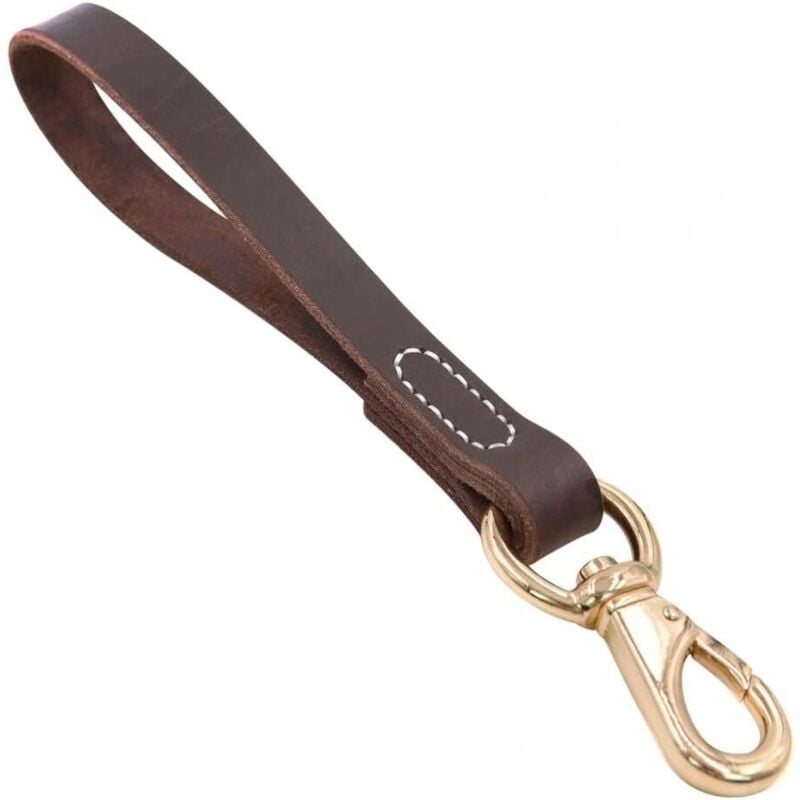 11.8'' Short Dog Leash, Pet Leash, Leather Dog Leash, Padded Handle for Medium Dogs, Walking Training