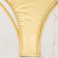 thumbnail image 6 of WEIGFI Womens Bikini Sets 2 Piece Bathing Suit Top And Triangle Bottoms Cheeky Swimwear Solid Color Spaghetti Strap Crew Neck Elegant Summer Pool Sweet Party Swim Wear,Gold,L, 6 of 8
