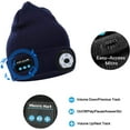 thumbnail image 5 of Unisex Bluetooth Beanie Hat with Light and Gloves, Upgraded 5 LED Knitted Cap with Headphone and Built-in Stereo Speakers & Mic, Headlamp for Running Hiking, Christmas Gift for Men Women Dad (Navy), 5 of 7