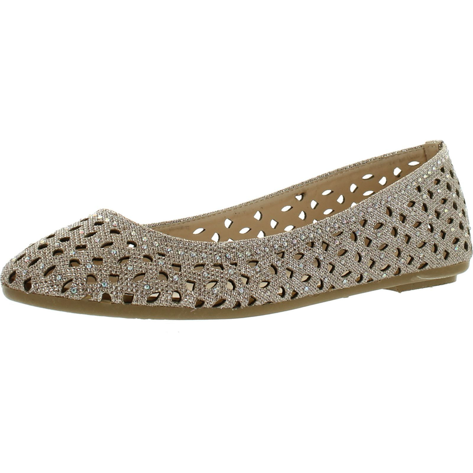 bamboo womens quintus-80a perforated cut out sparkle rhinestone ballet ...