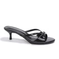 thumbnail image 3 of LuckLilac Women's 2 inch Sandals Slip-On Slide, Open Toe, Thin Low Heel Casual Party Wedding Holiday Wear，Black, 8.5M, 3 of 8