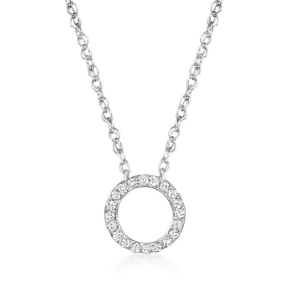 Pure Collection by Ross-Simons 0.10 ct. t.w. Diamond Eternity Circle Necklace in Sterling Silver, Women's, Adult