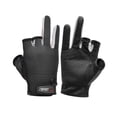 thumbnail image 3 of Guantes de pesca 3 dedos cortados impermeables antideslizantes mitones deportivos negros, 3 of 5