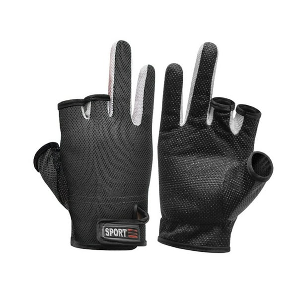 Fishing Gloves 3 Cut Fingers Waterproof Anti-Slip Sports Mittens