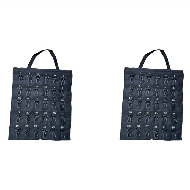 2X Caja Almacenamiento Llaves Enrollable Versátil, Caja Almacenamiento Portátil, Capacidad para 40 Llaves, Gancho Seguridad, para Oficina en Casa, Bolsa con Gancho Seguridad