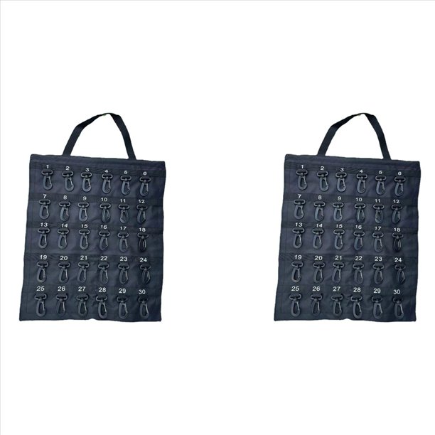 2X Caja Almacenamiento Llaves Enrollable Versátil, Caja Almacenamiento Portátil, Capacidad para 40 Llaves, Gancho Seguridad, para Oficina en Casa, Bolsa con Gancho Seguridad