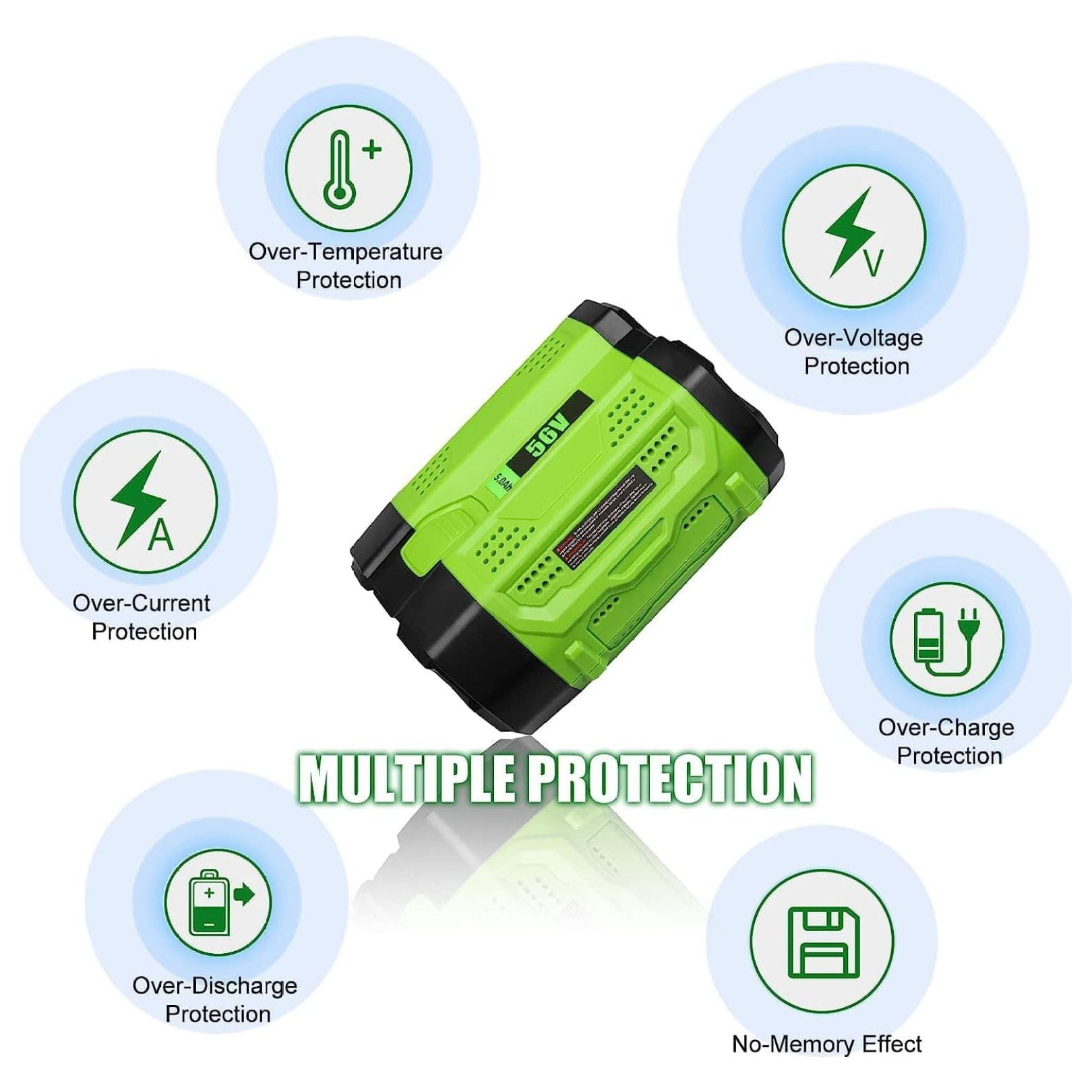 5000mAh EGO Battery Replacement - 56V Lithium Battery Compatible with EGO BA2800T, BA2800, BA1400, BA4200 Power Tools - Black