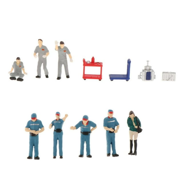 Personajes de Plástico Macarena 11 Piezas 1:64 Construyen Escenario de Diseño de Ferrocarril