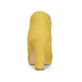 thumbnail image 4 of BLISSFUL STEP Women's Round Toe Platform Block Heels Ankle Booties Yellow 6, 4 of 7
