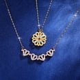 thumbnail image 4 of 2 in 1 Four Leaf Clover Pendant Necklace Convertible Heart Shaped Cubic Zirconia Charm Jewelry for Women Valentine's Day Gift, 4 of 8