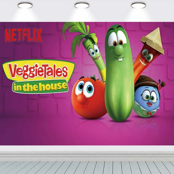 Veggietales Backdrop Banner Party Supplies Poster Movie Theme Background for Photography Birthday Decorations