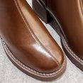 thumbnail image 4 of B91xZ Ankle Boots Low Heel Exterior Zip Flat Ankle Boot,Brown 7.5, 4 of 5
